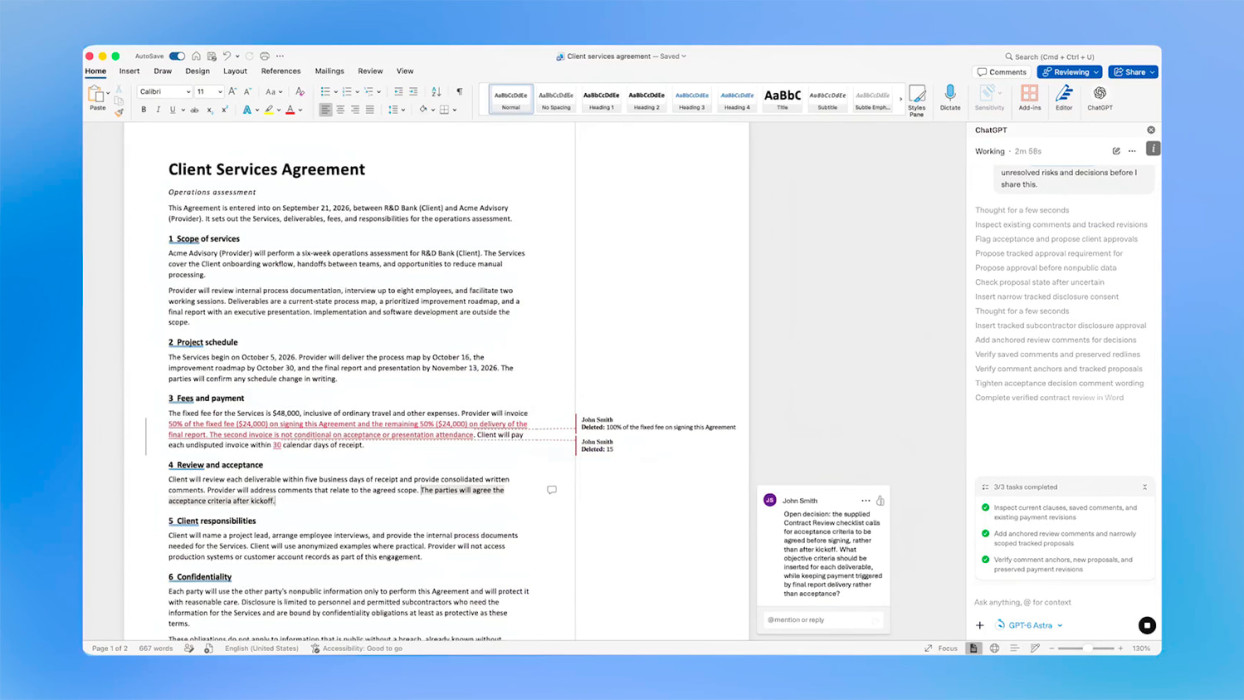 Read more about the article OpenAI интегрировала ChatGPT в Microsoft Word через общую офисную надстройку