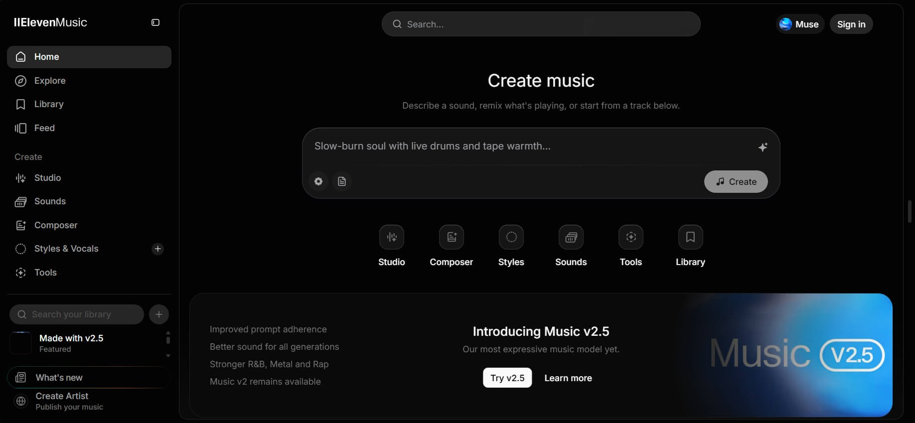 Read more about the article ElevenLabs выпустила Music v2.5 с улучшенным звуком и точным следованием запросу