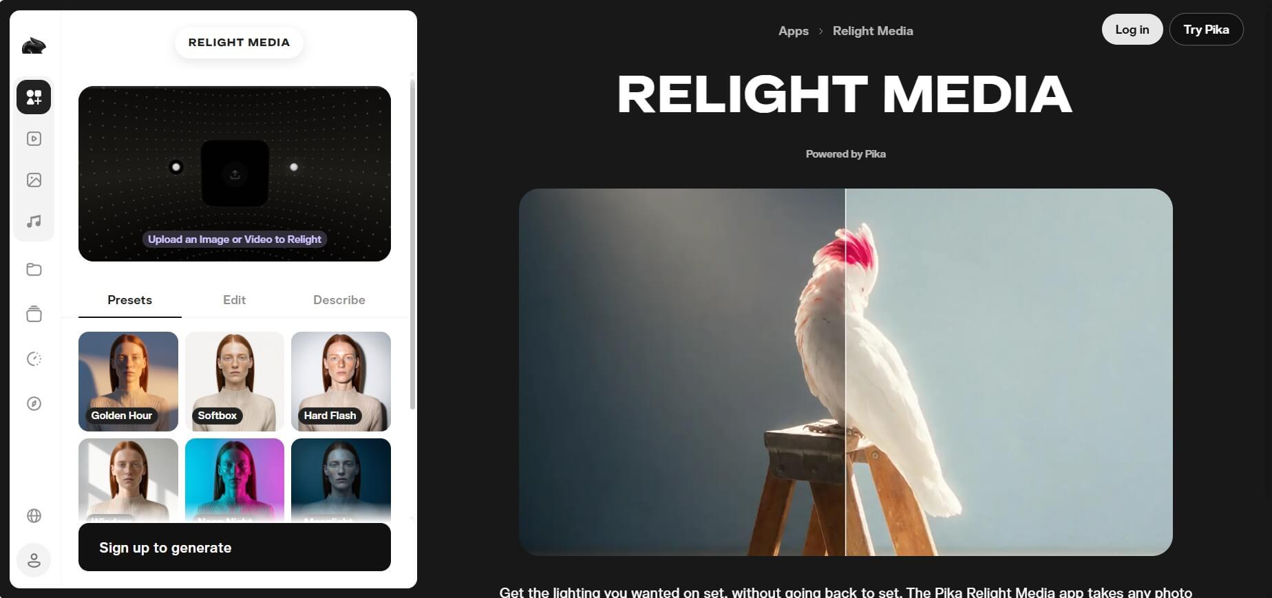 Read more about the article Pika запустила Relight Media для изменения света в фото и видео